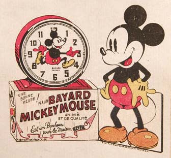 Bayard首振りミッキーマウス からくりアンティーク置時計